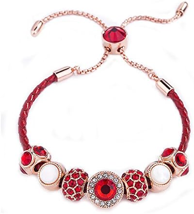 Tounique Bracelet Women Copper Zircon Hand Chain Turn to Good Luck Girls Radiation Protection Brace Lace