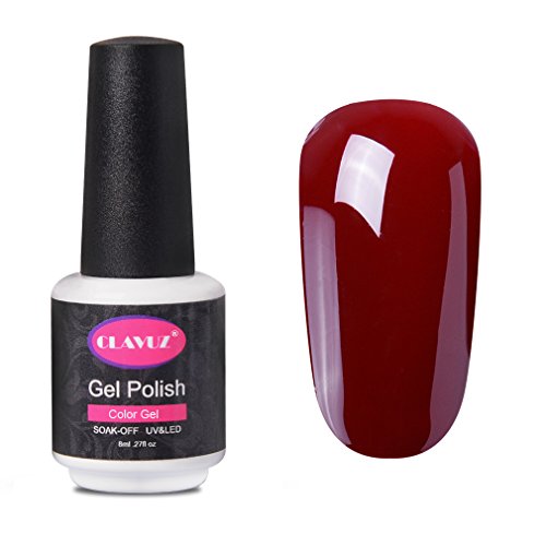 CLAVUZ Burgundy Nail Polish Soak Off UV LED Gel Nail Varnish Professional Salon Beauty Manicure Art Lacquer 8ML