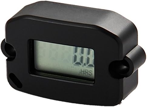 Aimila Digital Inductive Tachometer Tach Hour Meter RPM Resettable Hourmeter for Gas Engine Motorcycle Black