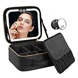 VANMRIOR Travel Makeup Bag with LED Lighted Make up