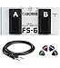 BOSS FS-6 Dual Latch and Momentary Foot Switch Pedal for Guitars, Keyboards, and Rhythm Machines Bundle with 3-FT 1/4-Inch Male to Male Instrument Cable, and Blucoil 4-Pack of Celluloid Guitar Picks