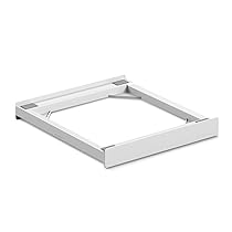 Meliconi Base Torre Basic L60, Kit di Sovrapposizione Lavatrice Asciugatrice Universale, Supporto Asciugatrice Premontato, Cinghia di Sicurezza con Fibbia in Metallo Inclusa, Portata 250 Kg, Bianco