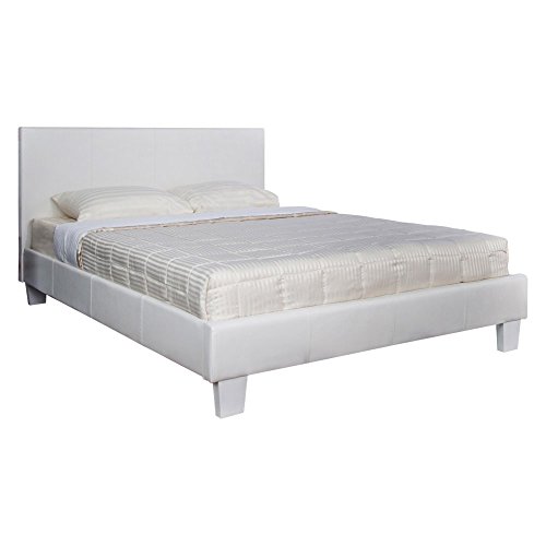 UPC 848703030722, Furniture of America Lauren Leatherette Upholstered Platform Bed, Queen, White