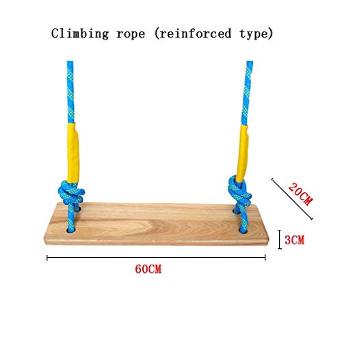 xiaodou Gartenschaukel Verlängern Sie verdicken Doppelschaukel Kletterseil Massivholz Schaukel Kinderstuhl Spielzeug… – Bild 3