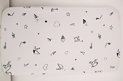 Gootoosh Bassinet Mini Crib Sheets – 100% Soft Jersey Organic Cotton Fitted Sheet for Stroller and Bassinet – Breathable Hypoallergenic Toddler Bedding for Boys and Girls – 17" X 32.75"(Origami White)