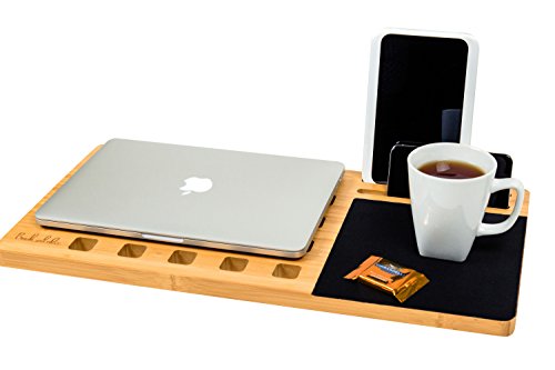 BOOKAHOLIC Lap Desk, Premium Bamboo Gamer's Lap Tray with Built-in Mouse Pad For 11", 13", 15" Laptops, Lap Table Board, Laptop Tablet Ipad Cellphone Stand, BONUS Signature Cotton Tote - Thumbnail 3