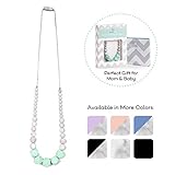 Goobie Baby Madison Teething Necklace for Mom to Wear, 100% Safe Silicone - Mint/Marble