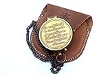Neovivid Brass Compass Engraved With Thoreau's Go Confidently Quote And Stamped Leather Case, Boy Scouts Gifts