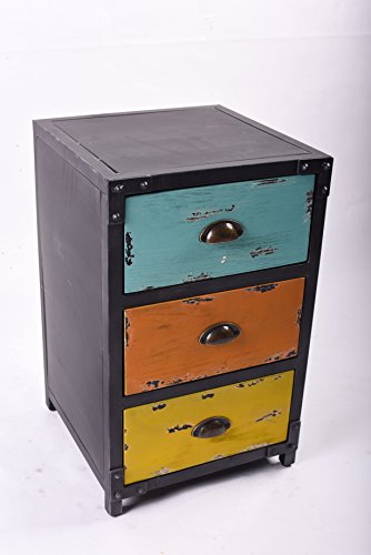 Diwhy DIY Industrial Iron Locker 3-Layer Bookcase Furniture Cabinet - Thumbnail 4