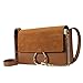 GEMATE  Women's Genuine Leather Chain Nubuck Flap Shoulder Bag (camel) 