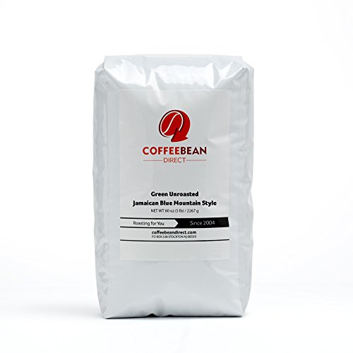 Green Unroasted Jamaican Blue Mountain Style, Whole Bean Coffee, 5-Pound Bag