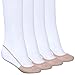 Cinak Women Low Cut Socks No Show Half Socks with Sling Back 4-Pairs (Beige)