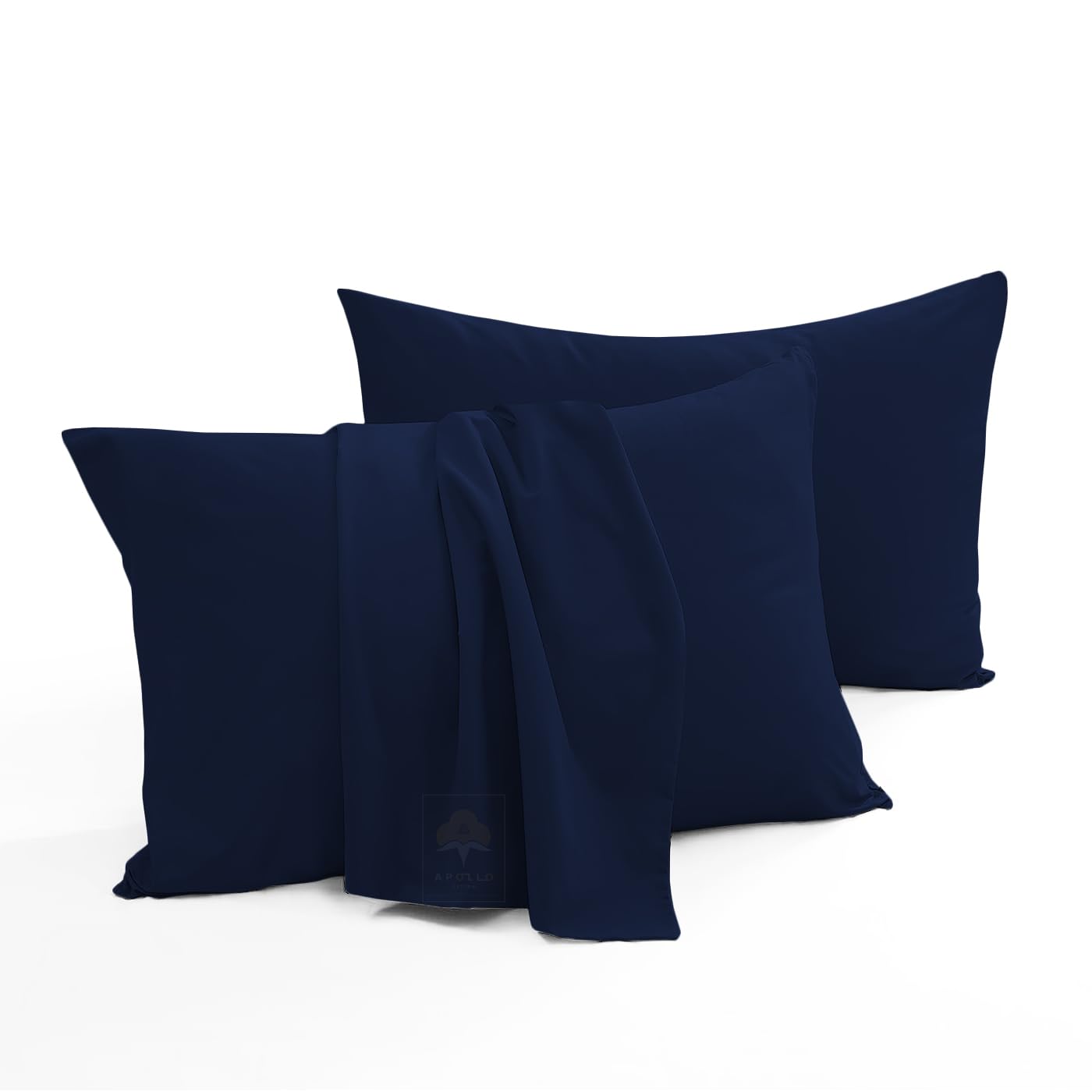 Photo 1 of Toddler Travel Youth Pillow Cover 100% Egypatian Cotton Pillowcase Set of 2 with Zipper Closure Small Pillow Case 500 Thread Count Travel Pillowcase 16x22 Inch, Navy Blue