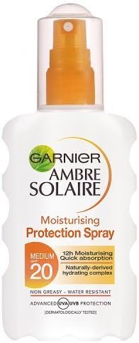 Ambre Solaire Garnier Suntan Moisturising Protection Spray Medium Spf 20 200 Ml by Ambre