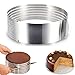 RAINBEAN Adjustable Layered Cake Cutter Slicer,6-8 Inch Stainless Steel Round Bread Cake Slicer Cutter Mold Cake Tools,Circular Baking Tool Kit Set Mousse Mould Slicing-Silver