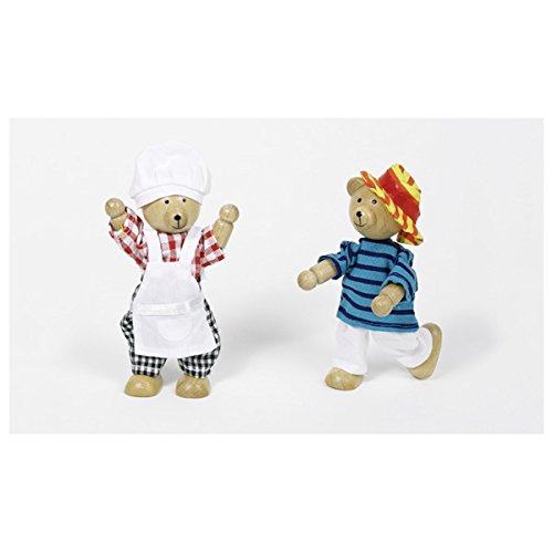 goki 51914 - Biegepuppen Bärchens Klamottenkiste, nachhaltige Holzfiguren, Puppen für Kinder, beweglich robustes Holzspielzeug, kreatives Kinderspielzeug, naturbelassen, 10er Set, ab 3 Jahre – Bild 3
