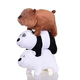 3pcs/set We Bare Bears Plush Toy Grizzly Panda Ice Bear Stuffed Soft Doll 12x25cm