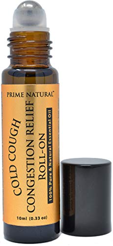 Cold Cough Congestion Relief Essential Oil Roll On 10ml, Pre-Diluted Ready to Use, Pure, Therapeutic Grade Roller to Naturally Relieve Sinus Issues, Allergy, Respiratory Problems, Headache
