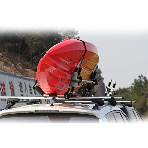 Onefeng Sports Set of Two Kayak Rack, Kayak Carrier Car Roof Rack J-Shape Foldable Carrier for Canoe, SUP and Kayaks Mounted on Your SUV, Car Crossbar - Thumbnail 5