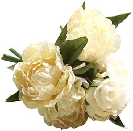 Fake Flowers, Aribelly Artificial Flowers Peony Bouquet Floral Wedding Bouquet Party Home Decor (E)