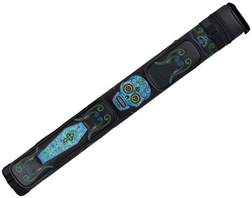 Action Calavera CALC22A Sugar Skull 2x2 Pool/Billiard Cue Case Black & Multi