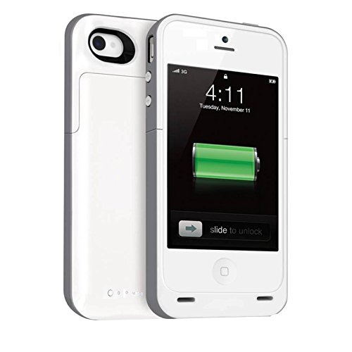 mophie 2,000mAh Juice Pack 'Plus' Battery Case for Apple iPhone 4/4s - White (Certified Refurbished)