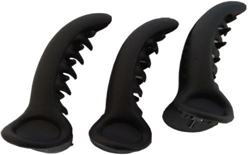 Pooja Trendz Black Plastic Banana Shape Plain Hair Clip for Women (Medium) -3 Pieces