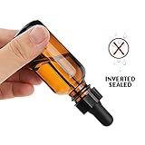 Yesker Amber Glass Bottles Essential Oils Glass Eye Dropper 30 ml (1oz) Essential Oils, Chemistry Lab Chemicals, Colognes & Perfumes- Pack of 6