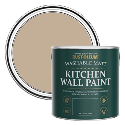 Rust-Oleum Brown Washable Kitchen Wall Paint in Matt Finish - Salted Caramel 2.5L