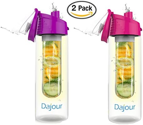 1 DAY SALE Infuser Water Bottle 27 Ounce NO BPA Sports Flavor Fruit Infusion Bottle - PLUS Recipe Ebook and Cleaning Brush INCLUDED