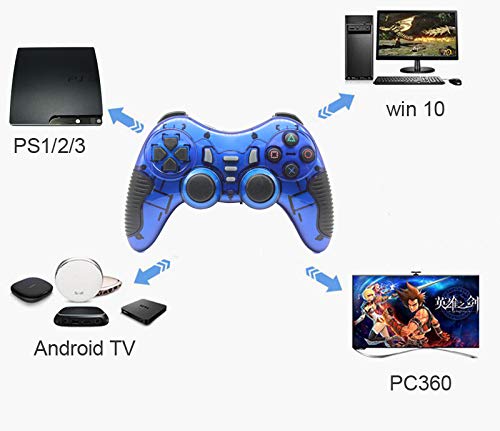 C-Zone 6 in 1 2.4G Wireless Technology Gamepad/Game Controller for PC/PS1/PS2/PS3/PC360/Android TV/TV Box/PC/Tablet-Blue