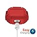 AirPods Charging Case Waterproof Protective Shock Resistant Silicone Cover Sports Design with Hard Sleeve and Keychain for Apple Airpods (Red)