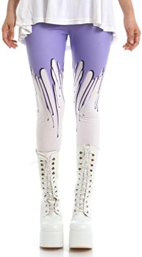 Refuse to be Usual Melting Wax Print Light Weight Legging, Purple, Small