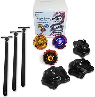 ReyDragon Reaver Dragon Beyblade Battletop Set 3-Pack - Metal Fusion 4D - Big Bang Pegasis, Hell Kerbecs and Mercury Anubius
