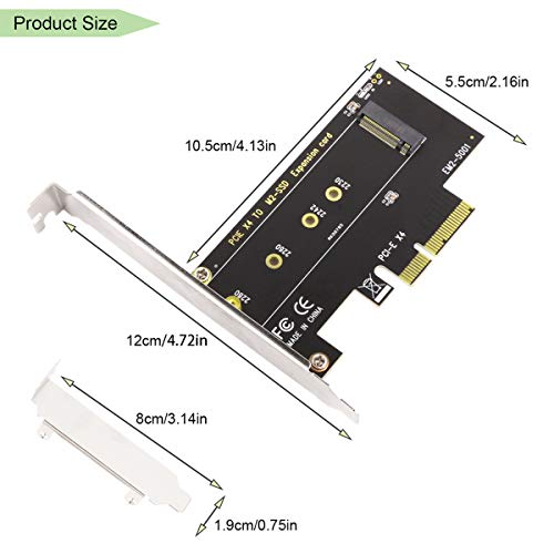 Ubit PCI-E Riser PCIe M.2 PCIe SSD to PCIe Express 3.0 x4 Adapter Card, 5001 Expansion Card Supports M2 NGFF PCI-e 3.0, 2.0 or 1.0, NVMe or AHCI, M-Key, 2280, 2260, 2242, 2230 Solid State Drives