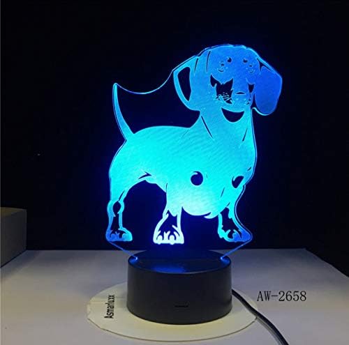 Lumière De Nuit 3d Race De Chien De Teckel 3d Illusion D