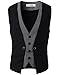 H2H Mens Fashion Business Suit Layered Vest With Chain Rings (CMOV01) BLACK, US S (Asia M)