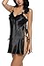 Avidlove Women Sexy Lingerie Satin Nightgown Chemises Slip Sleepwear Black M