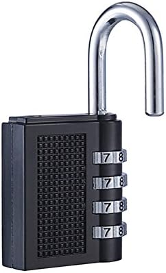 Padlock - 4 Digit Combination Lock - Weather Proof - 3.15-inch Black