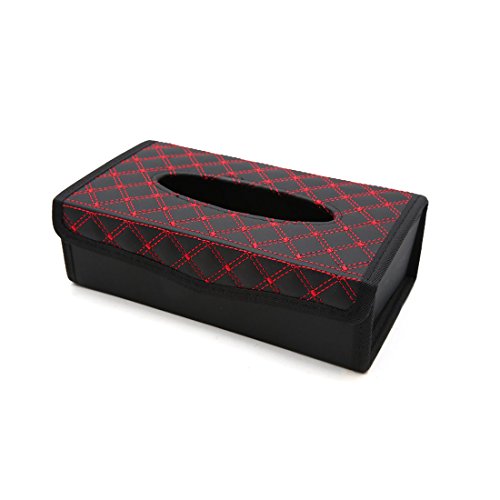 uxcell Rectangular Shaped Foldable Car Auto Paper Case Tissue Box Napkin Holder