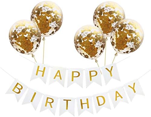 Confetti - 1set Paper Happy Birthday Banner Party Decorations Kids Adult Baby Boy Girl Bunting Confetti Balloons Banner Party Supplies