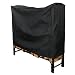 Sunnydaze Firewood Log Rack Cover Only - Outdoor Waterproof Heavy-Duty Wood Cover - Black Polyester with PVC Backing - Toggle Cord and Hook and Loop Fastener for Secure Fit- 4-Foot