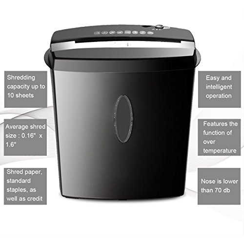 Cross-Cut Paper/Credit Card/Staples Shredder w/Basket Home Office New 10 Sheet