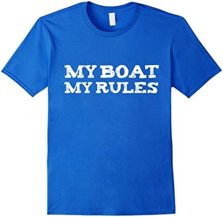 Men's My Boat My Rules Funny T-shirt Captain Ship Sailor Sailing XL Royal Blue