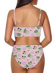Howilath Halter Bikini Cute Cartoon Frog Swimsuits