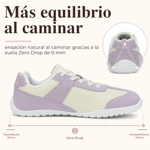 SAGUARO Mujer Zapatillas Barefoot Calzado Minimalista Barefoot Shoes con Puntera Ancha para Uso Diario, Talla 35-43