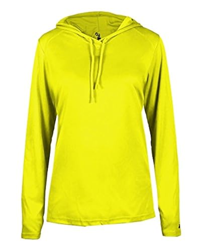 Badger Sport Youth Safety Yellow Green Long Sleeve Medium Hoodie