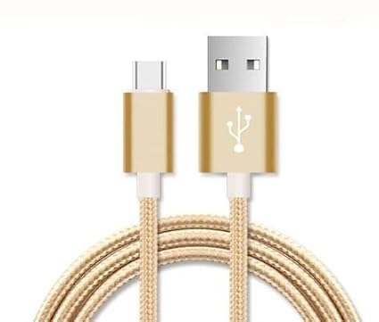 I-Sonite (Gold Premium-Qualität [3 Meter] USB Type C Kabel Nylon Geflochtene Schnell Aufladen und Datenübertragung Kabel für 