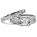 Eloi 2.1ct Wedding Band Anniversary Engagement Ring Bridal Set for Women Stainless Steel Cubic Zirconia