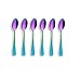 Berglander Titanium Colorful Plated, Multicolor Long Handle Latte Spoon 18/0 Stainless Steel Ice Cream Spoon, Latte Spoon, Cocktail Stirring Spoons, Rainbow Color Soda Spoon, Pack of 6